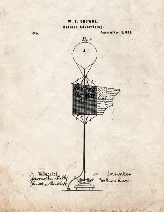 Balloon Advertising Patent Print