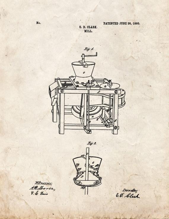 Mill Patent Print