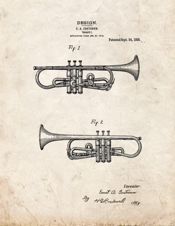 Trumpet Patent Print