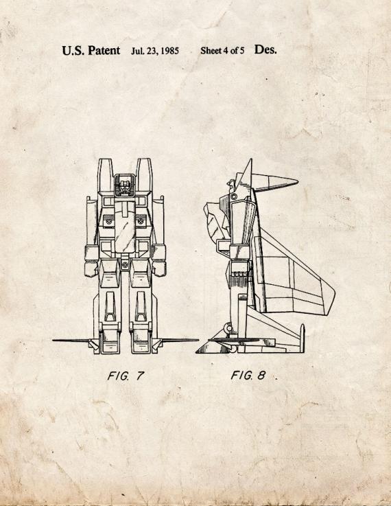 Reconfigurable Toy Plane Patent Print