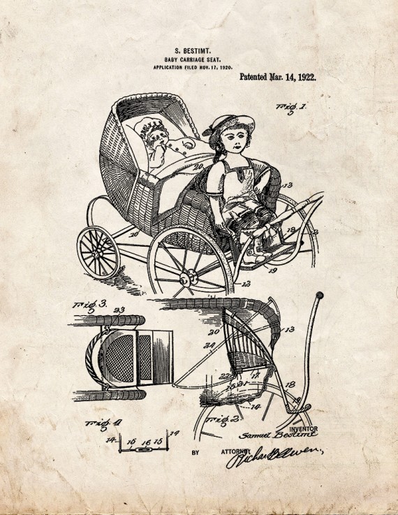 Baby Carriage Seat Patent Print