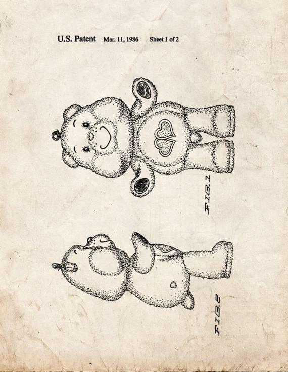 Love a Lot Care Bear Patent Print
