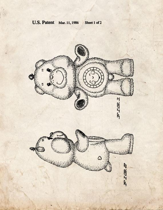 Toy Bear Figure Patent Print