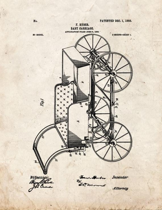 Baby Carriage Patent Print