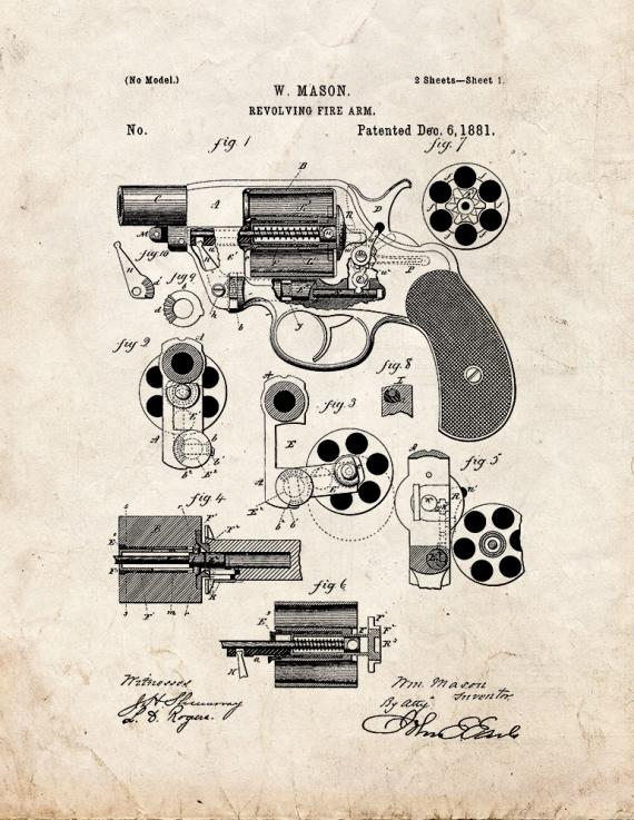 Revolving Firearm Patent Print