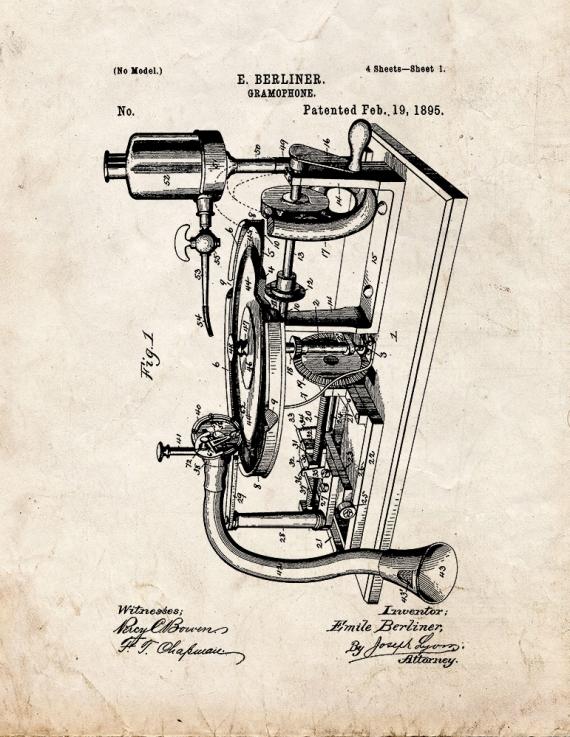 Gramophone Patent Print