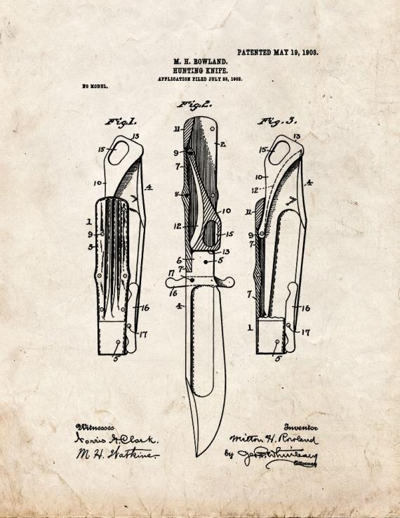 Hunting Knife Patent Print