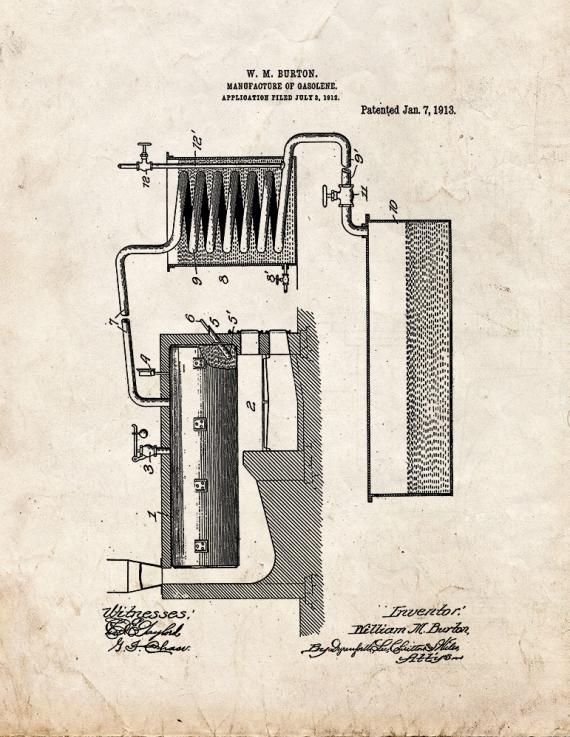 Manufacture Of Gasoline Patent Print