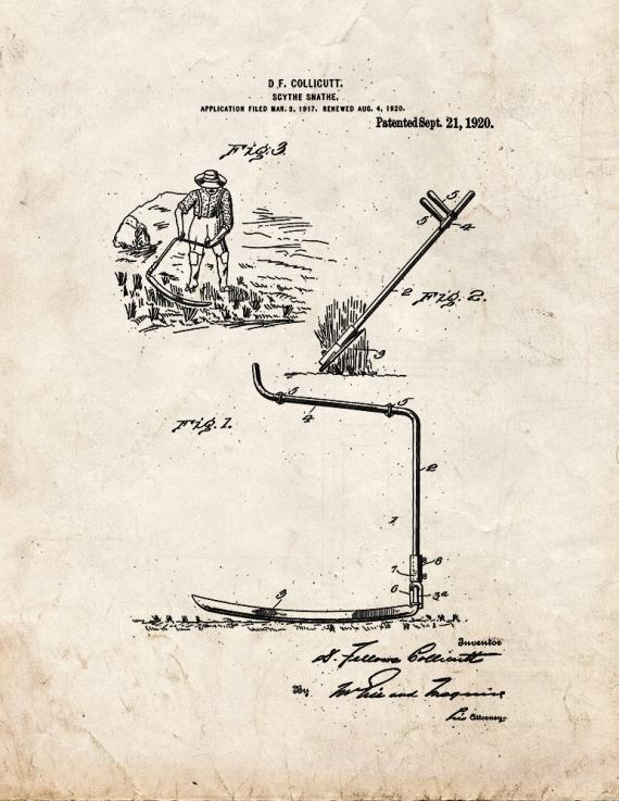 Scythe-snathe Patent Print
