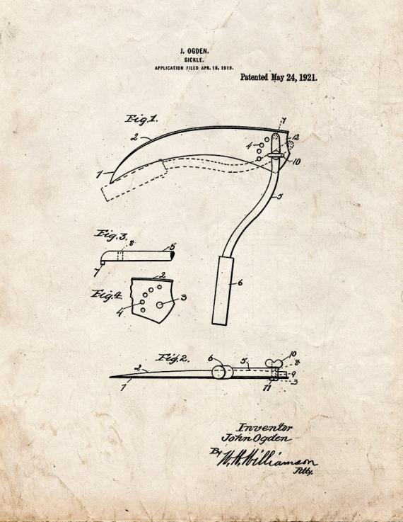 Sickle Patent Print