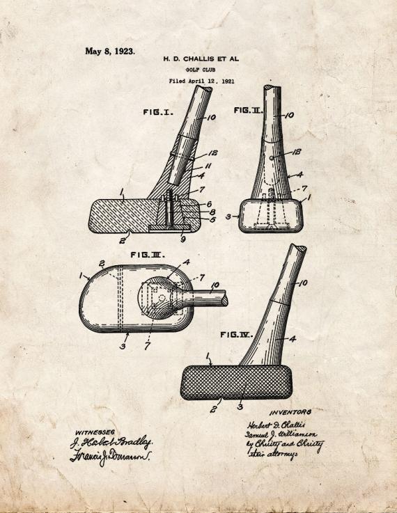 Golf Club Patent Print