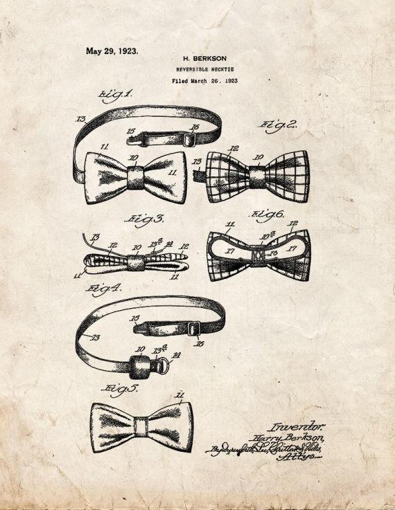 Reversible Necktie Patent Print