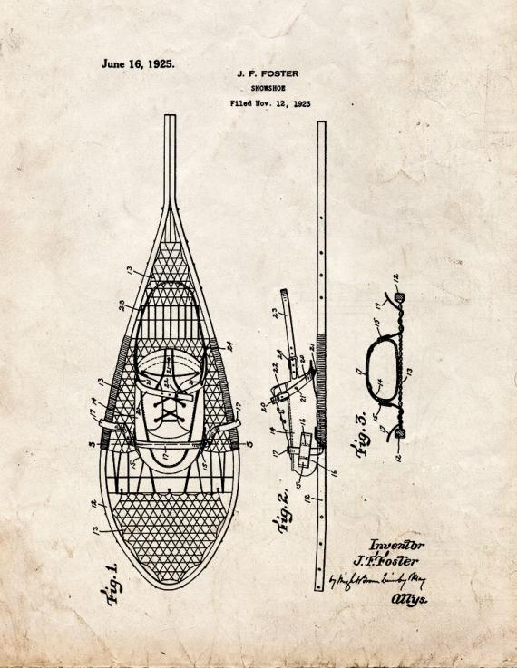 Snowshoe Patent Print