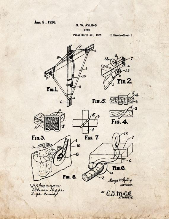 Kite Patent Print