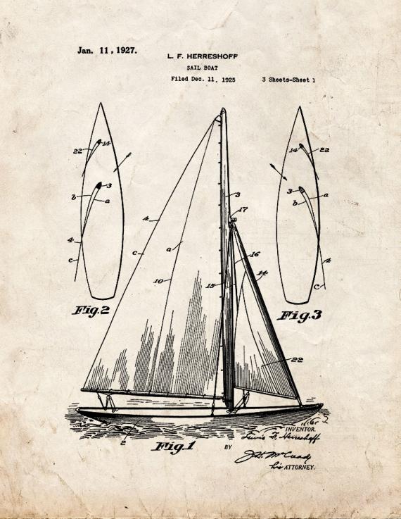 Sailboat Patent Print
