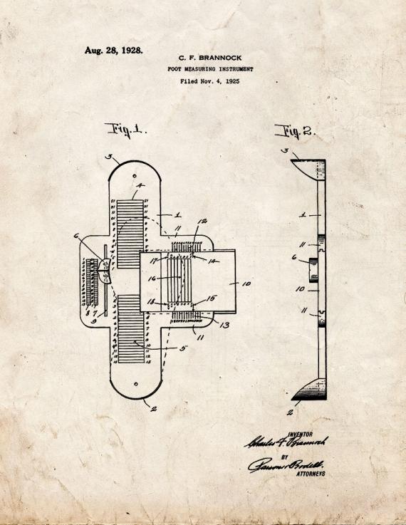 Foot-measuring Instrument Patent Print