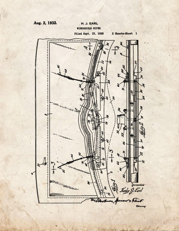 Windshield Wiper Patent Print