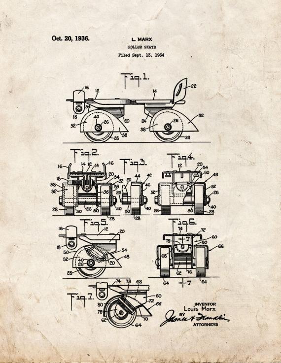 Roller Skate Patent Print