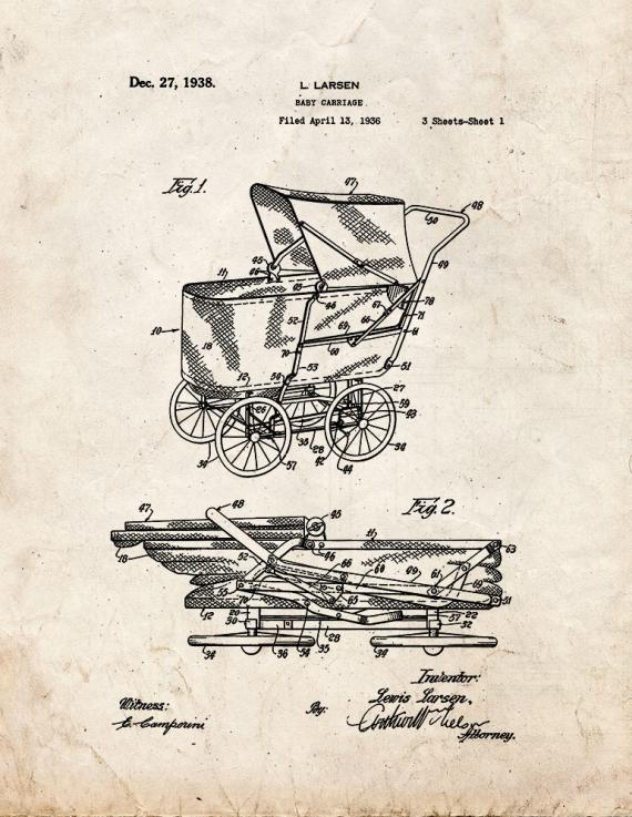 Baby Carriage Patent Print