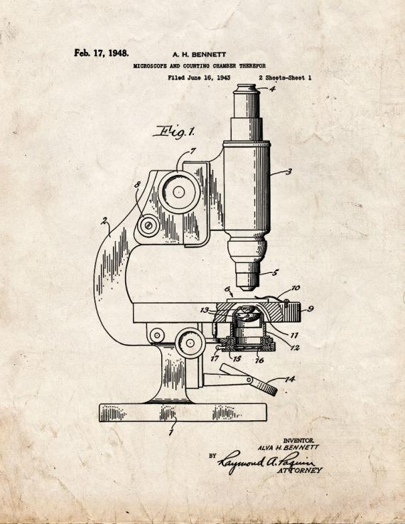 Microscope And Counting Chamber Patent Print