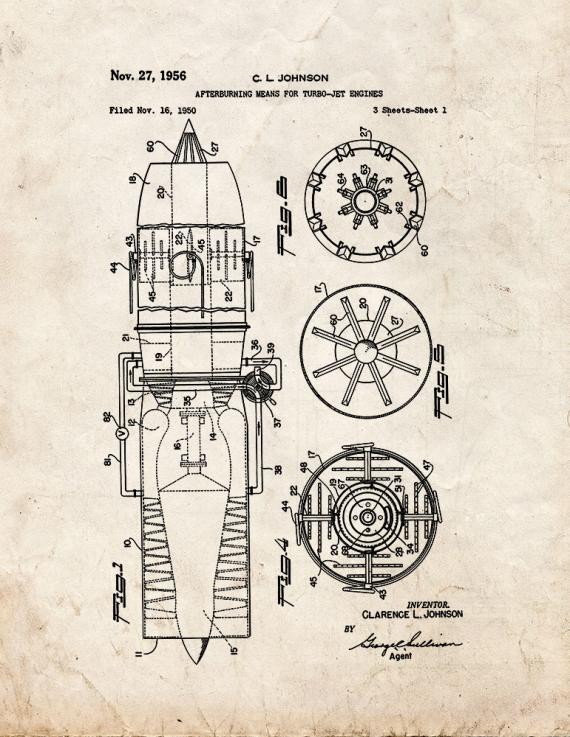 Afterburning Means For Turbo-jet Engines Patent Print