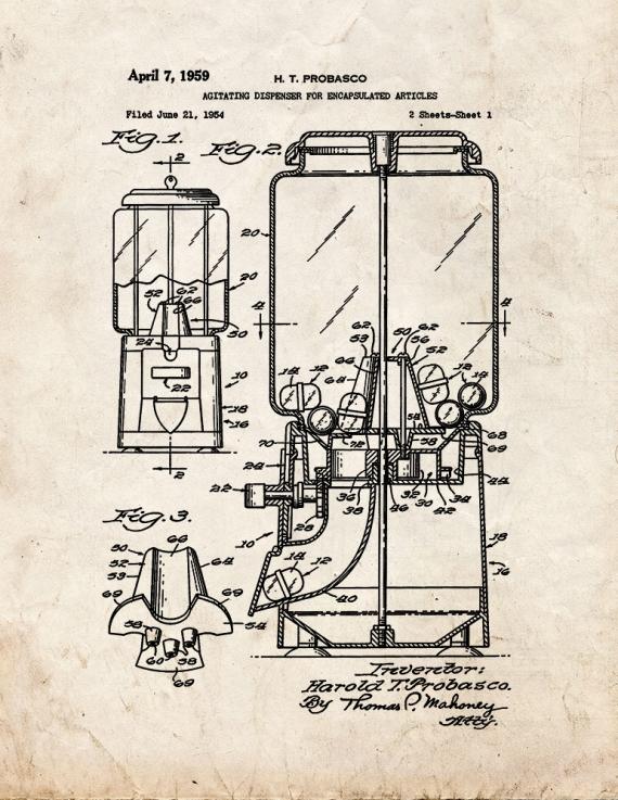 Agitating Dispenser For Encapsulated Articles Patent Print