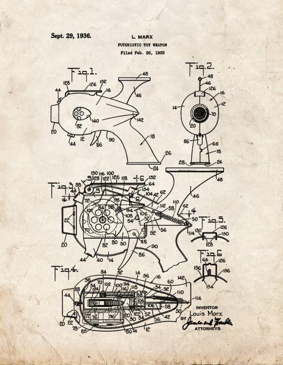 Futuristic Toy Weapon Patent Print