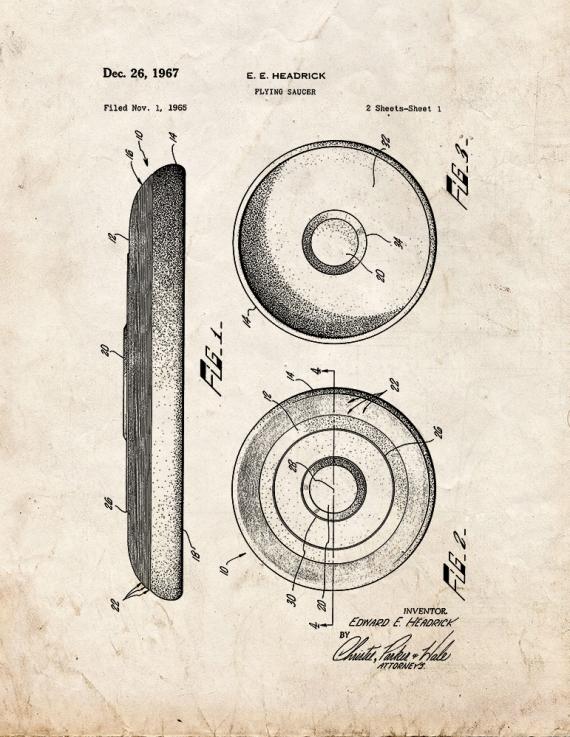 Flying Saucer Patent Print