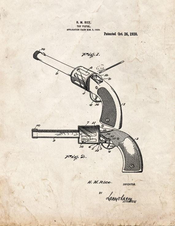 Toy Pistol Patent Print