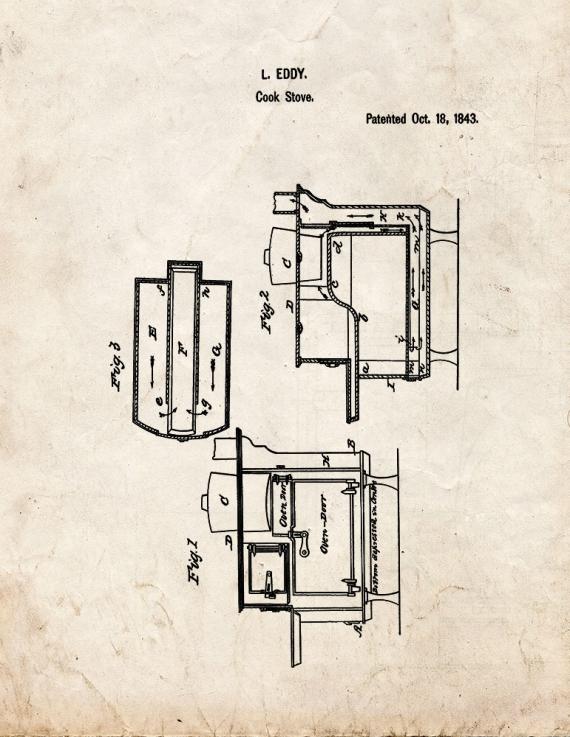 Cooking Stove Patent Print