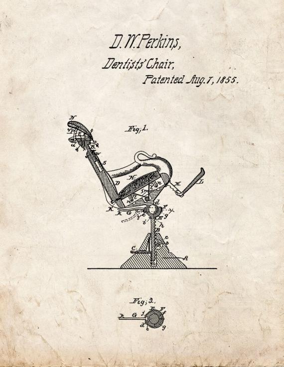 Dental Chair Patent Print