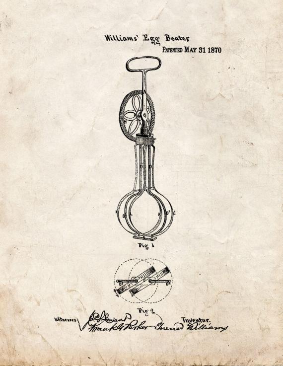 Egg Beater Patent Print