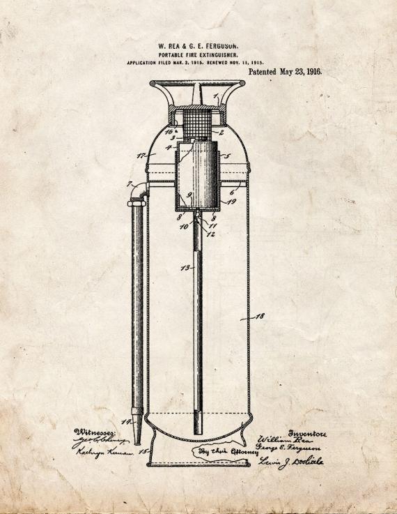 Portable Fire Extinguisher Patent Print