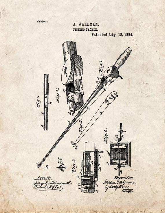 Fishing Tackle Patent Print