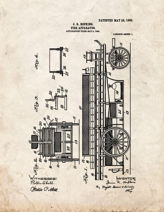 Fire Apparatus Patent Print