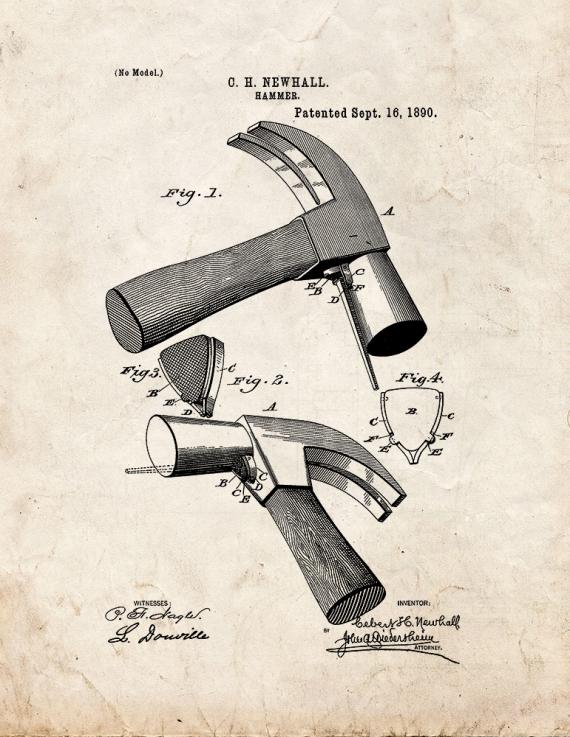 Hammer Patent Print