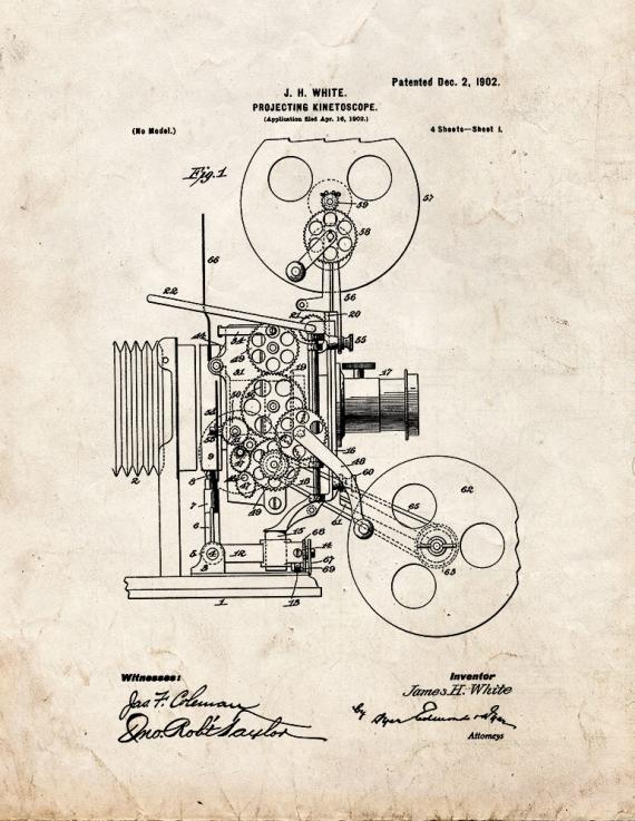 Projecting-kinetoscope Patent Print