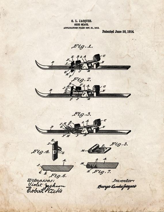 Skee-skate Patent Print