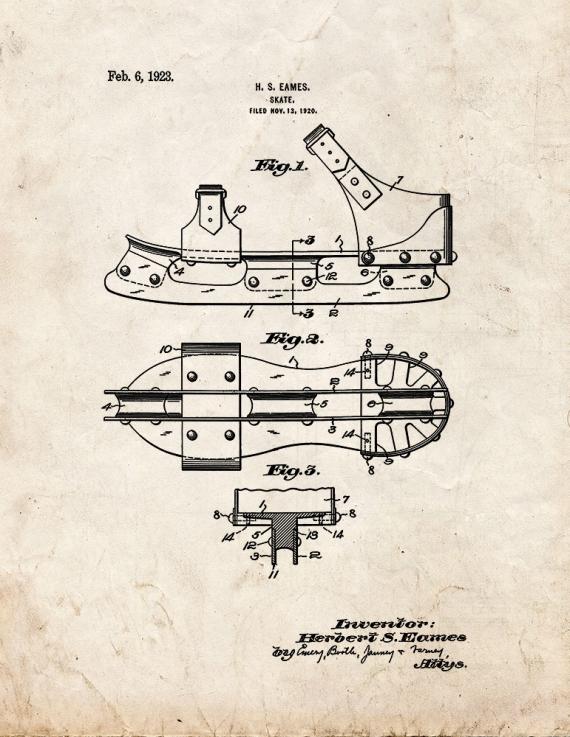 Skate Patent Print