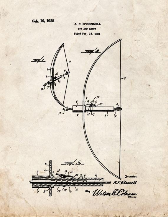 Bow And Arrow Patent Print