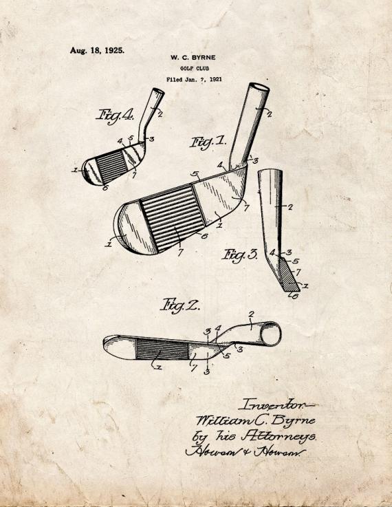 Golf Club Patent Print