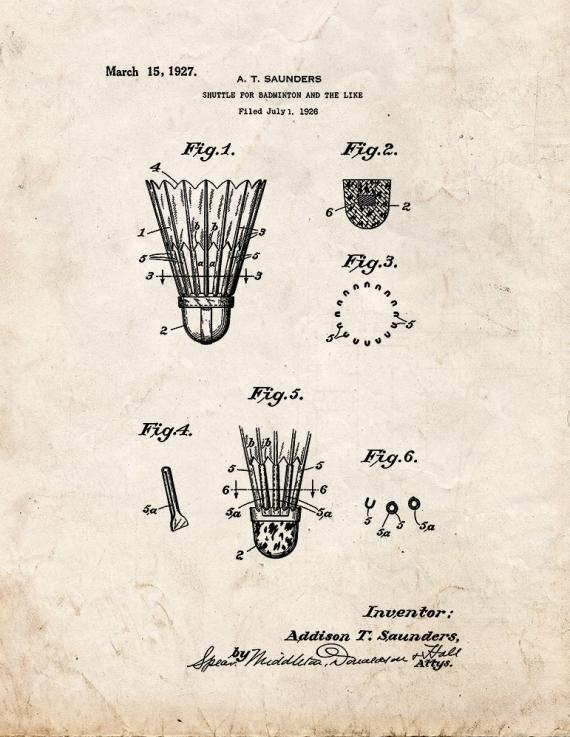 Shuttle For Badminton Patent Print