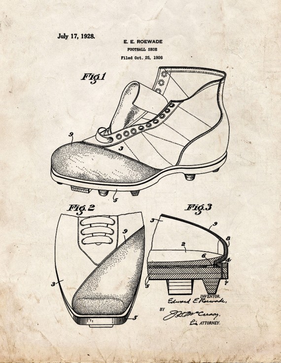 Football Shoe Patent Print