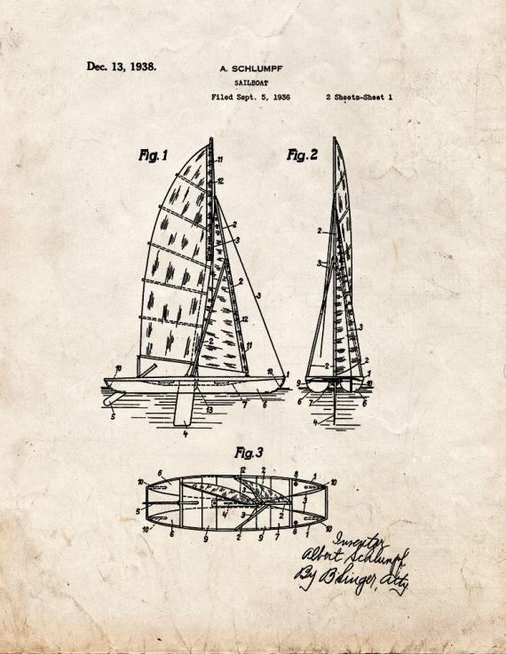 Sailboat Patent Print