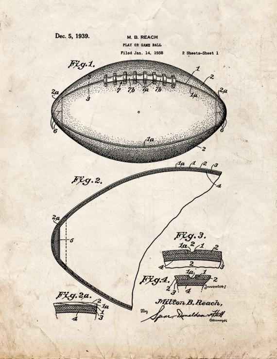 Football Patent Print