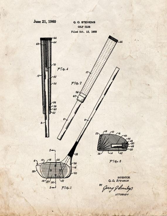 Golf Club Patent Print