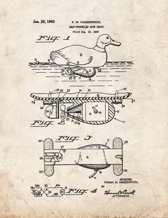 Self-propelled Duck Decoy Patent Print
