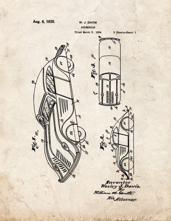 Automobile Patent Print