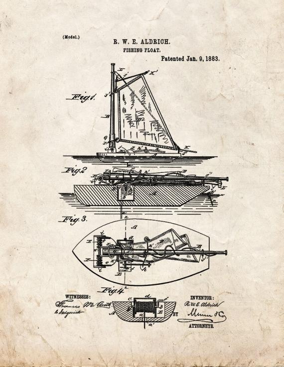 Fishing Float Patent Print