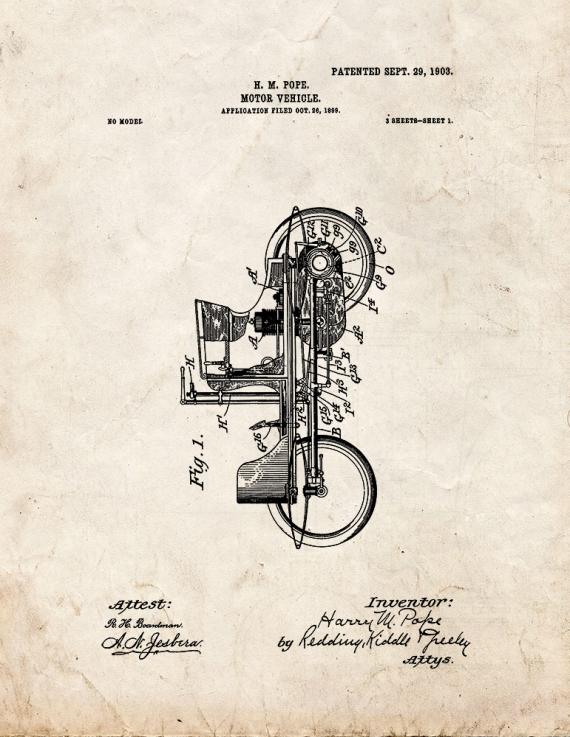 Motor Vehicle Patent Print